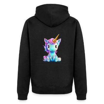 Unicorn Girl Unicorn Mythical Animal Unicorns - Unisex Premium Organic Zip Hoodie - black - Back - Nico (187cm)