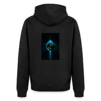 Yin Yang cyan 1 - Veste à capuche bio Premium Unisexe - noir - Dos - Nico (187cm)