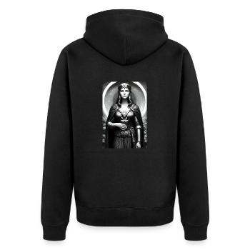 Athena - Unisex Premium Organic Zip Hoodie - black - Back - Nico (187cm)