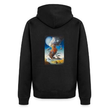 Elements - Unisex Premium Organic Zip Hoodie - black - Back - Nico (187cm)