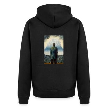 Zusammen - Unisex Premium Bio Zip Hoodie - Schwarz - Hinten - Nico (187cm)