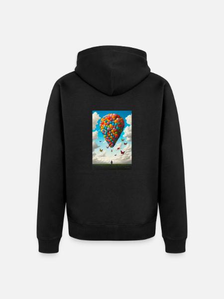 Ballooning - Unisex Premium Organic Zip Hoodie - black