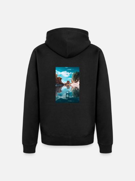 Geometry - Unisex Premium Organic Zip Hoodie - black