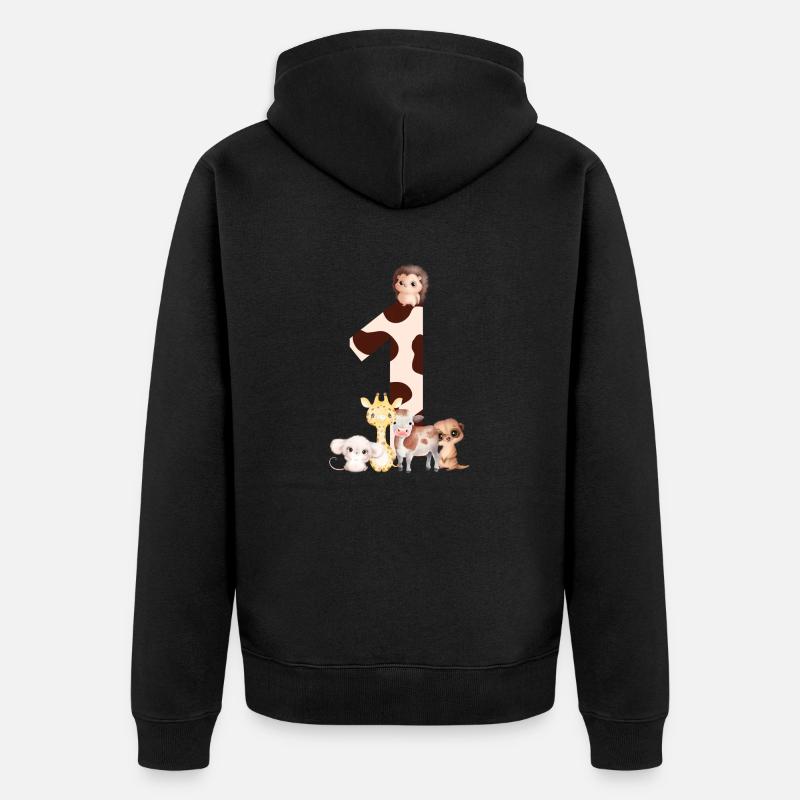 1e anniversaire - premier anniversaire animaux - Veste à capuche bio Premium Unisexe - noir
