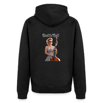 Pinup - Unisex Premium Bio Zip Hoodie - Schwarz - Hinten - Nico (187cm)