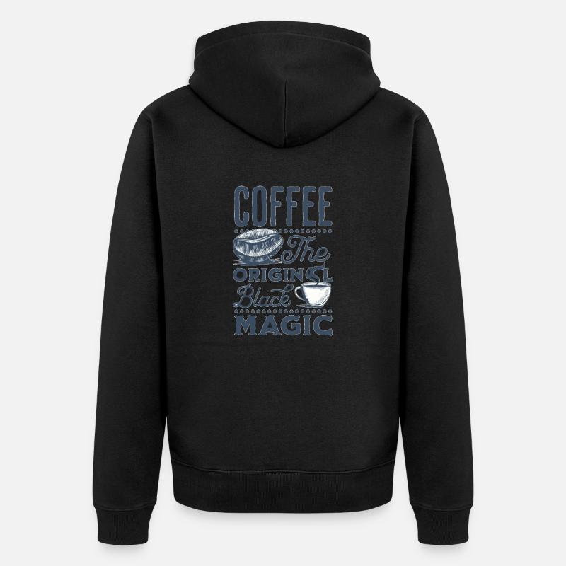 Kaffee Das Schwarze Wunder - Unisex Premium Bio Zip Hoodie - Schwarz