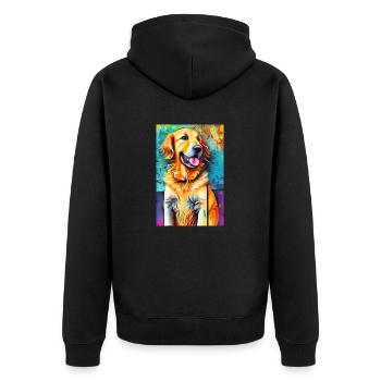 Pop Art Print Moderne, Golden Retriever - Veste à capuche bio Premium Unisexe - noir - Dos - Nico (187cm)