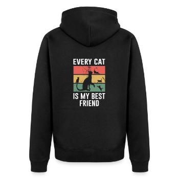 Cat Retro Cool Dicton - Veste à capuche bio Premium Unisexe - noir - Dos - Nico (187cm)