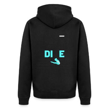 DIVE - Unisex Premium Bio Zip Hoodie - Schwarz - Hinten - Nico (187cm)