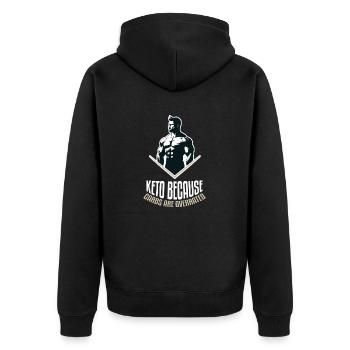 Delightful Cheerful Muscles Of Keto Quote - Unisex Premium Organic Zip Hoodie - black - Back - Nico (187cm)