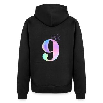 9th anniversary rainbow - Unisex Premium Organic Zip Hoodie - black - Back - Nico (187cm)