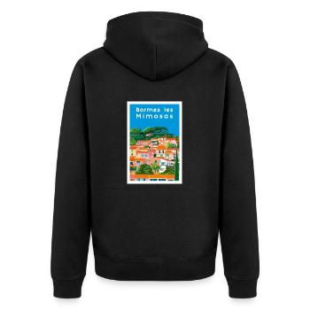 BORMES LES MIMOSAS - Veste à capuche bio Premium Unisexe - noir - Dos - Nico (187cm)