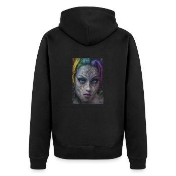 Graffiti Street Art Spray Couleurs Cool Artiste Rétro - Veste à capuche bio Premium Unisexe - noir - Dos - Nico (187cm)