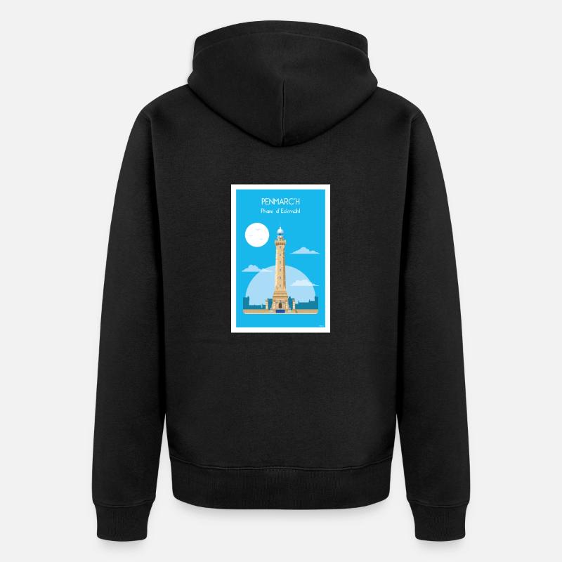 ECKMüHL LEUCHTTURM - Unisex Premium Bio Zip Hoodie - Schwarz
