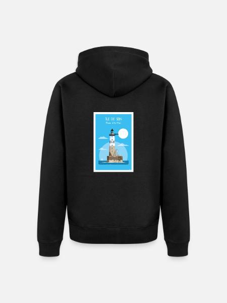 AR-MEN LIGHTHOUSE - Unisex Premium Organic Zip Hoodie - black