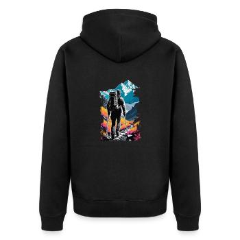 randonnée nature et montagne - Veste à capuche bio Premium Unisexe - noir - Dos - Nico (187cm)