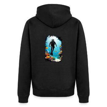 plongée sous marine - Veste à capuche bio Premium Unisexe - noir - Dos - Nico (187cm)