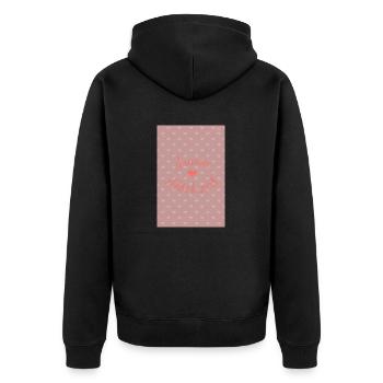 Traumhochzeit Poster mit Herzen - Unisex Premium Bio Zip Hoodie - Schwarz - Hinten - Nico (187cm)