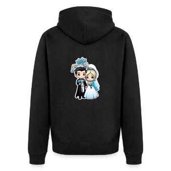 Just Married - For Wedding - Unisex Premium Organic Zip Hoodie - black - Back - Nico (187cm)