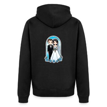 Just Married - For Wedding - Unisex Premium Organic Zip Hoodie - black - Back - Nico (187cm)
