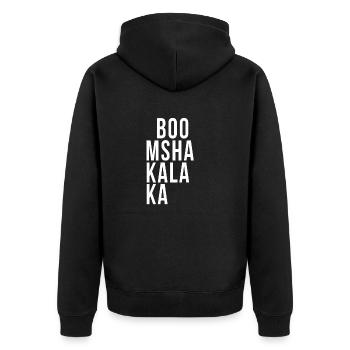 Boom Shakalaka - Unisex Premium Bio Zip Hoodie - Schwarz - Hinten - Nico (187cm)