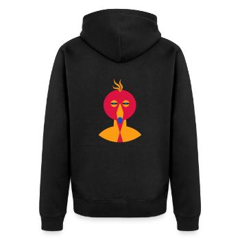 Sunny Phoenix - Unisex Premium Bio Zip Hoodie - Schwarz - Hinten - Nico (187cm)