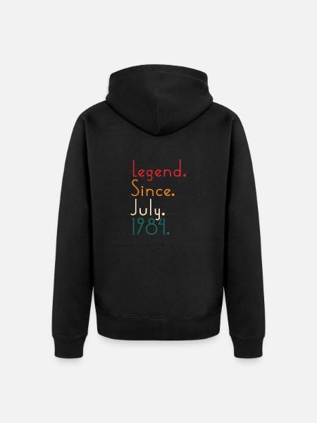 Legend Since July 1984 - Unisex Premium Organic Zip Hoodie - black