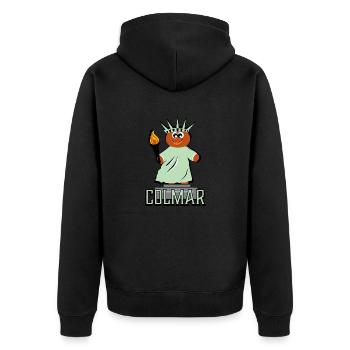 Colmar Statue of Liberty - Unisex Premium Organic Zip Hoodie - black - Back - Nico (187cm)