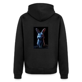 Le Yin et le Yang du Lapin - Veste à capuche bio Premium Unisexe - noir - Dos - Nico (187cm)