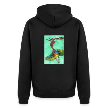FUNtasie - Unisex Premium Organic Zip Hoodie - black - Back - Nico (187cm)