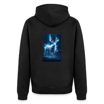 Les bois brillants – Gardiens de la forêt hivernale - Veste à capuche bio Premium Unisexe - noir - Dos - Nico (187cm)