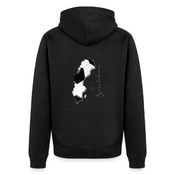 Schweden Landkarte umrahmt echten Fußball EN - Unisex Premium Bio Zip Hoodie - Schwarz - Hinten - Nico (187cm)