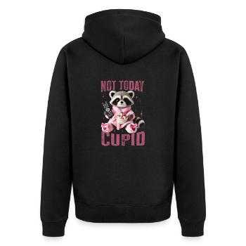 Anti-Valentine's Day - Chill Relax - Not Today Cupid - Unisex Premium Organic Zip Hoodie - black - Back - Nico (187cm)