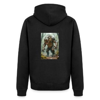 Ammit, monstrous beast, waiting by the scales of j - Unisex Premium Organic Zip Hoodie - black - Back - Nico (187cm)