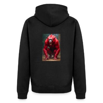 Abi, dieu mystérieux du jugement, debout dans un gra - Veste à capuche bio Premium Unisexe - noir - Dos - Nico (187cm)