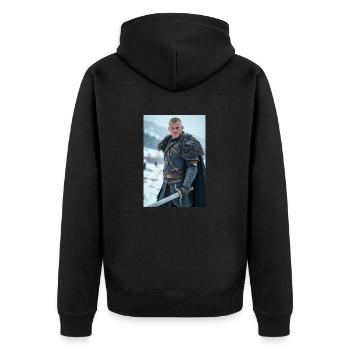Tyr Einhändiger Gott des Krieges und der Gerechtigkeit Nordischer Mythos - Unisex Premium Bio Zip Hoodie - Schwarz - Hinten - Nico (187cm)