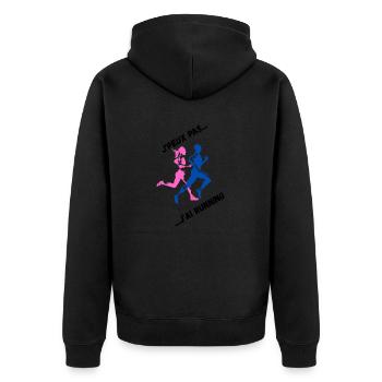 I can't I have Running - Unisex Premium Organic Zip Hoodie - black - Back - Nico (187cm)