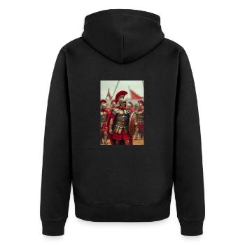 Le centurion commande, les mythes slaves persistent dans le - Veste à capuche bio Premium Unisexe - noir - Dos - Nico (187cm)