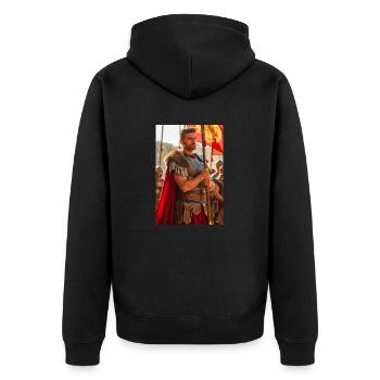 Legionäre Roms, slawische Mythen flüstern durch eine - Unisex Premium Bio Zip Hoodie - Schwarz - Hinten - Nico (187cm)