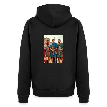 Auxilia rise, Slavic winds thread through Rome’s c - Unisex Premium Organic Zip Hoodie - black - Back - Nico (187cm)