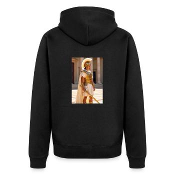 Weißgoldener Wachstills, slawischer Frost verhüllt Roms - Unisex Premium Bio Zip Hoodie - Schwarz - Hinten - Nico (187cm)