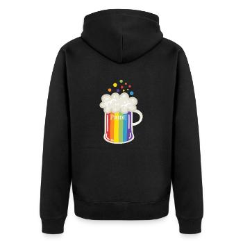 Pride Beer - Unisex Premium Organic Zip Hoodie - black - Back - Nico (187cm)