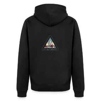 Südharz Merch - Ravensberg Bad Sachsa - Unisex Premium Bio Zip Hoodie - Schwarz - Hinten - Nico (187cm)