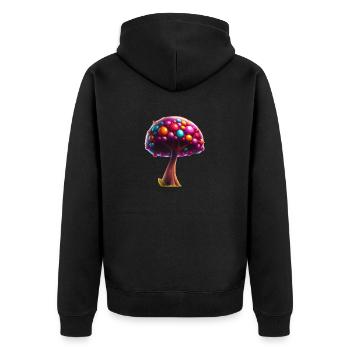Süßigkeiten Baum - Unisex Premium Bio Zip Hoodie - Schwarz - Hinten - Nico (187cm)
