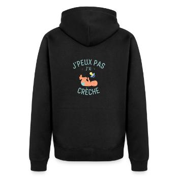 J peux pas j ai crèche - Veste à capuche bio Premium Unisexe - noir - Dos - Nico (187cm)