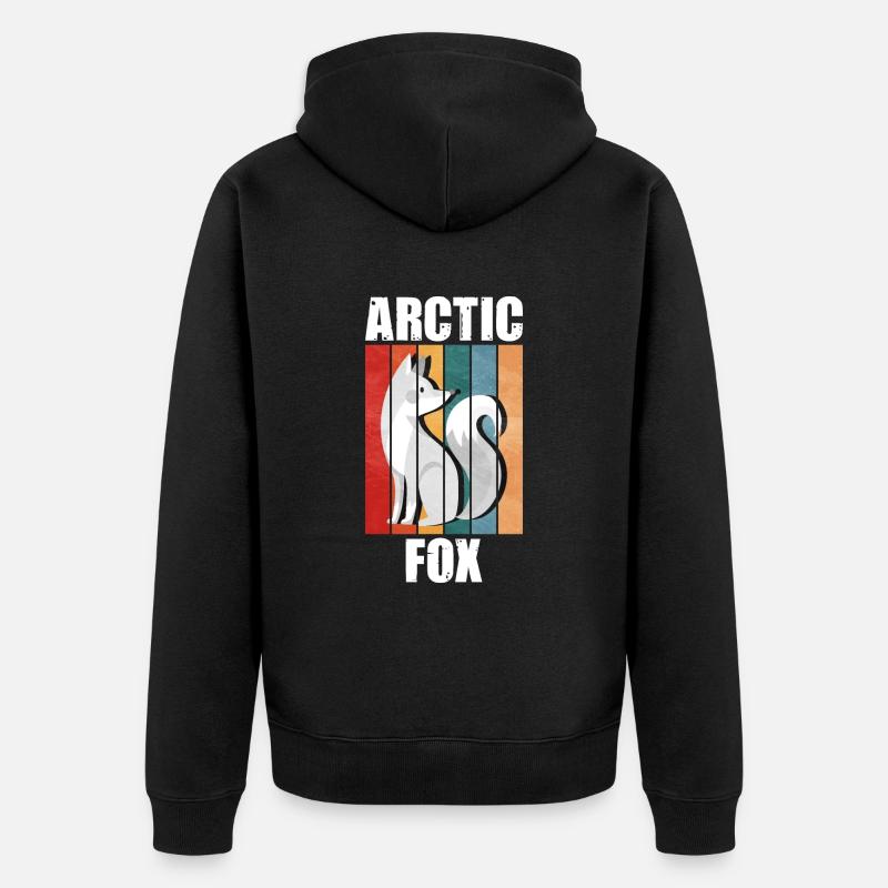 Cadeau mignon renard arctique - Veste à capuche bio Premium Unisexe - noir