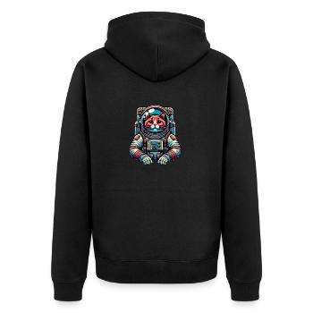 Petit chat mignon comme astronaute astronaute - Veste à capuche bio Premium Unisexe - noir - Dos - Nico (187cm)