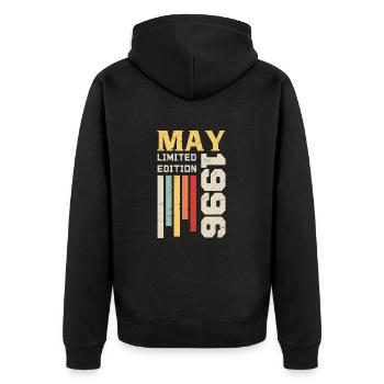 May 1996 - Birthday gift born in May 1996 May - Unisex Premium Organic Zip Hoodie - black - Back - Nico (187cm)