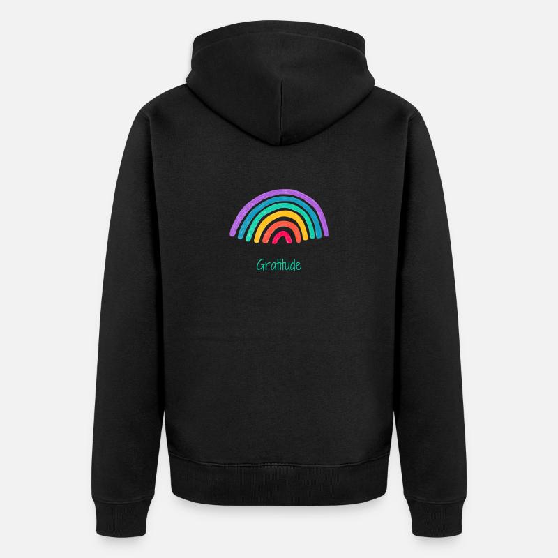 Arc-en-ciel de gratitude - Veste à capuche bio Premium Unisexe - noir