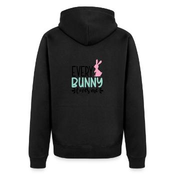 Design Every Bunny Loves me - Veste à capuche bio Premium Unisexe - noir - Dos - Nico (187cm)